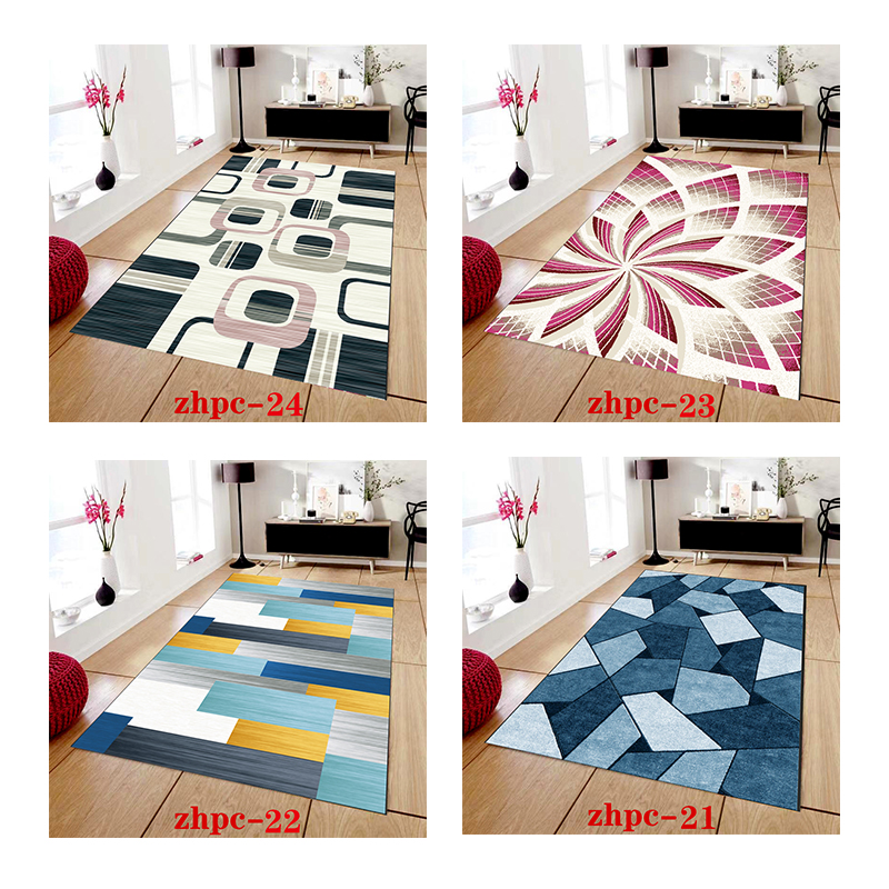 Alfombras lavables, alfombra grande antideslizante geométrica moderna para el dormitorio de la sala de estar